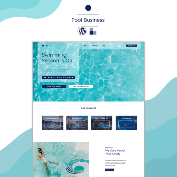 Pool Business Cover Image with Website Preview